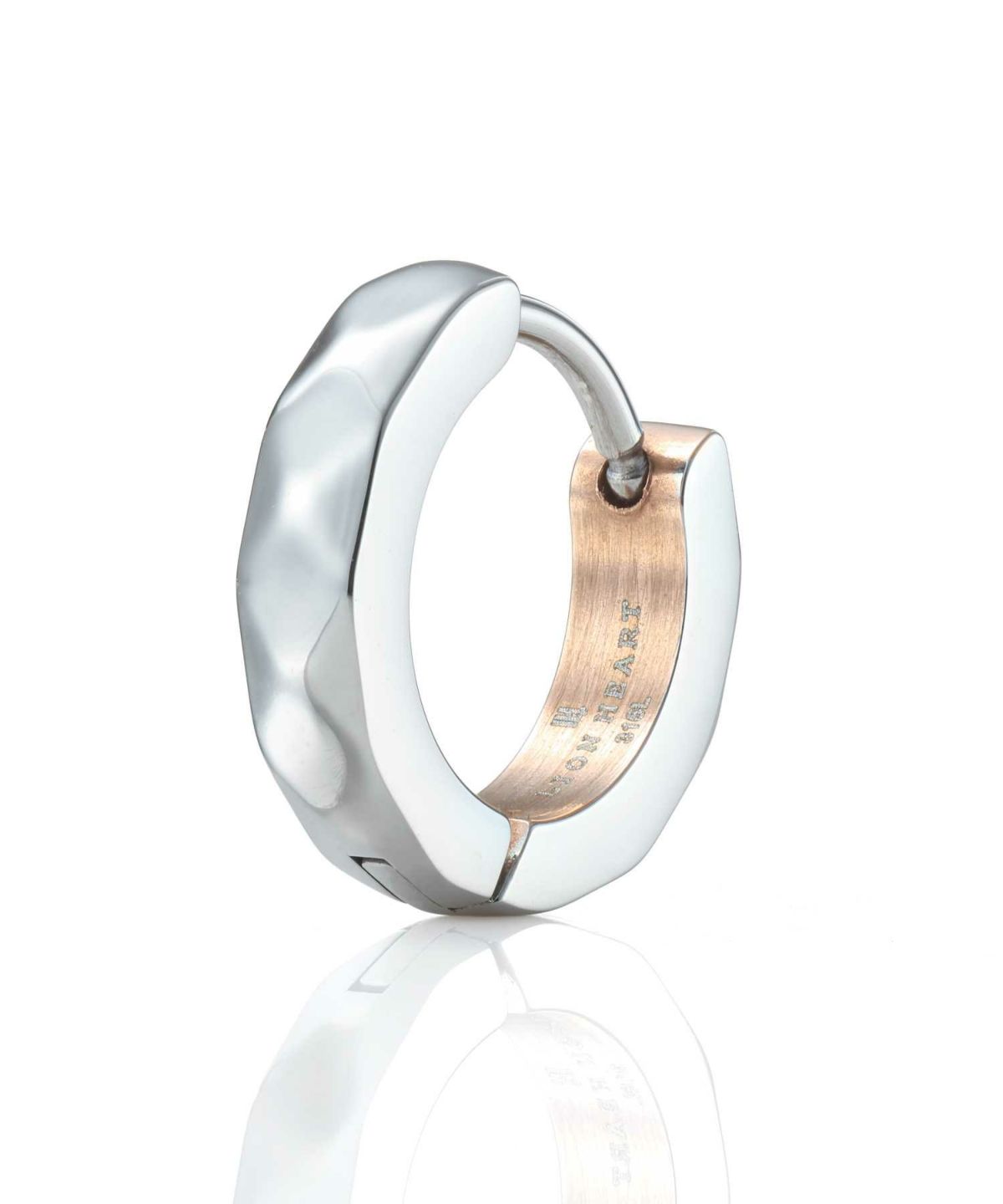 【WEB限定】カッティングフープピアス/シルバー×ピンクゴールド/サージカルステンレス316L（金属アレルギー対応）