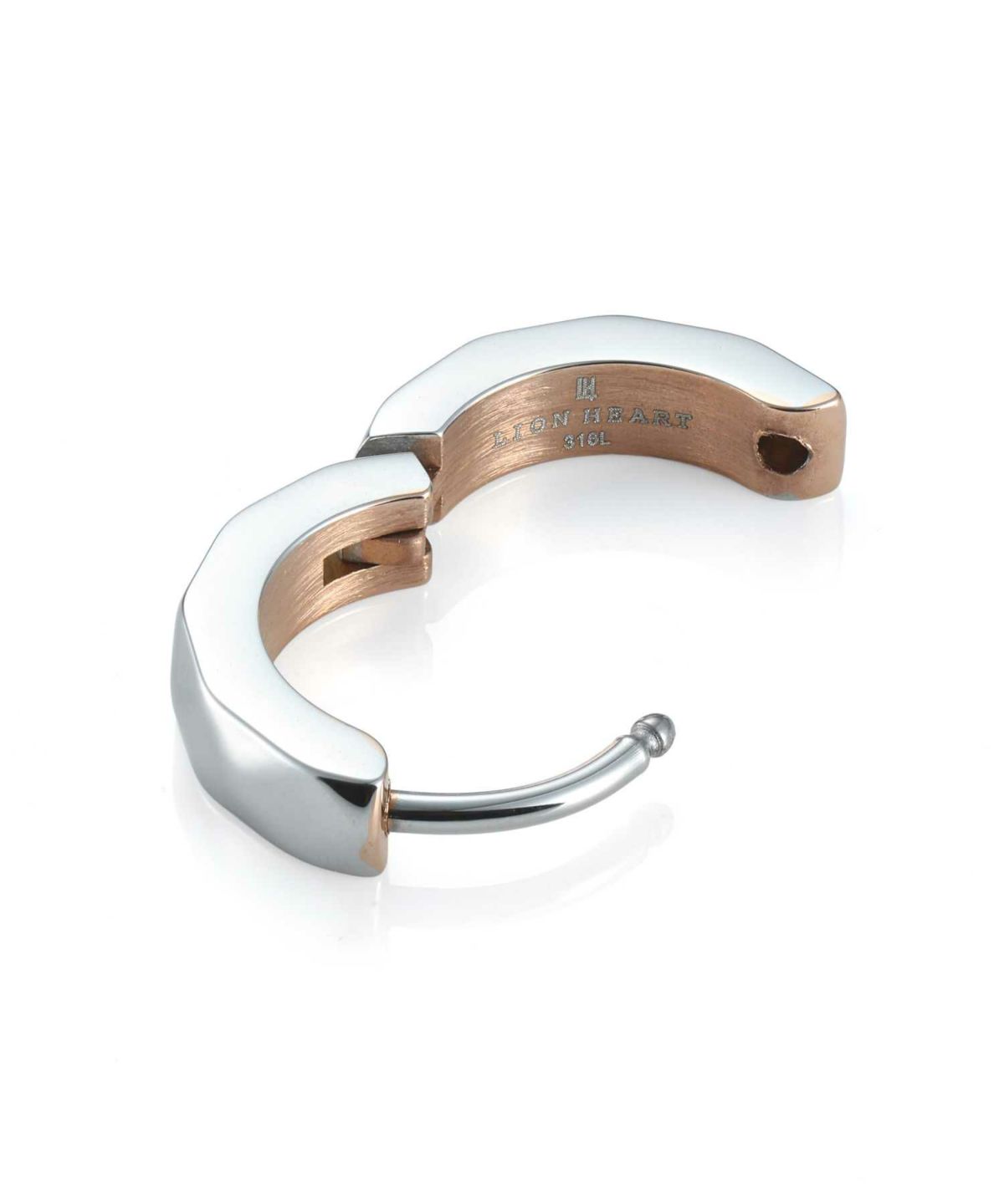 【WEB限定】カッティングフープピアス/シルバー×ピンクゴールド/サージカルステンレス316L（金属アレルギー対応）