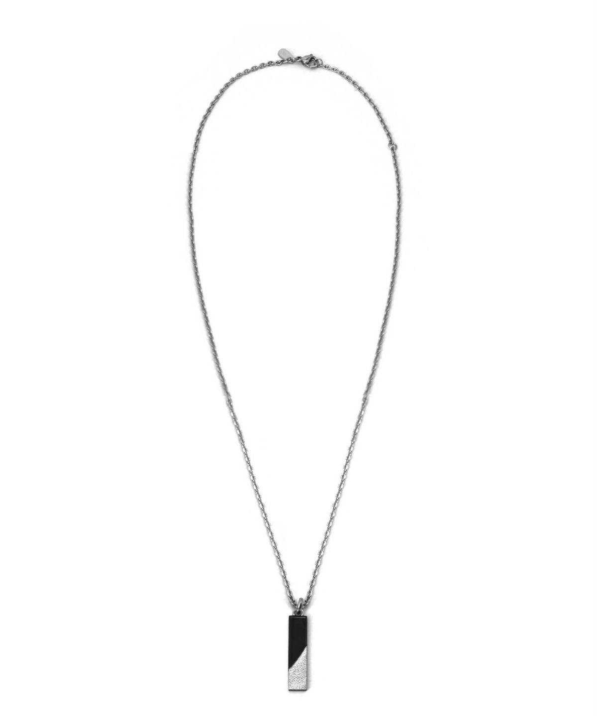 【WEB限定】トライネックレス/サンドプレート/シルバー×ブラック/サージカルステンレス316L（金属アレルギー対応）