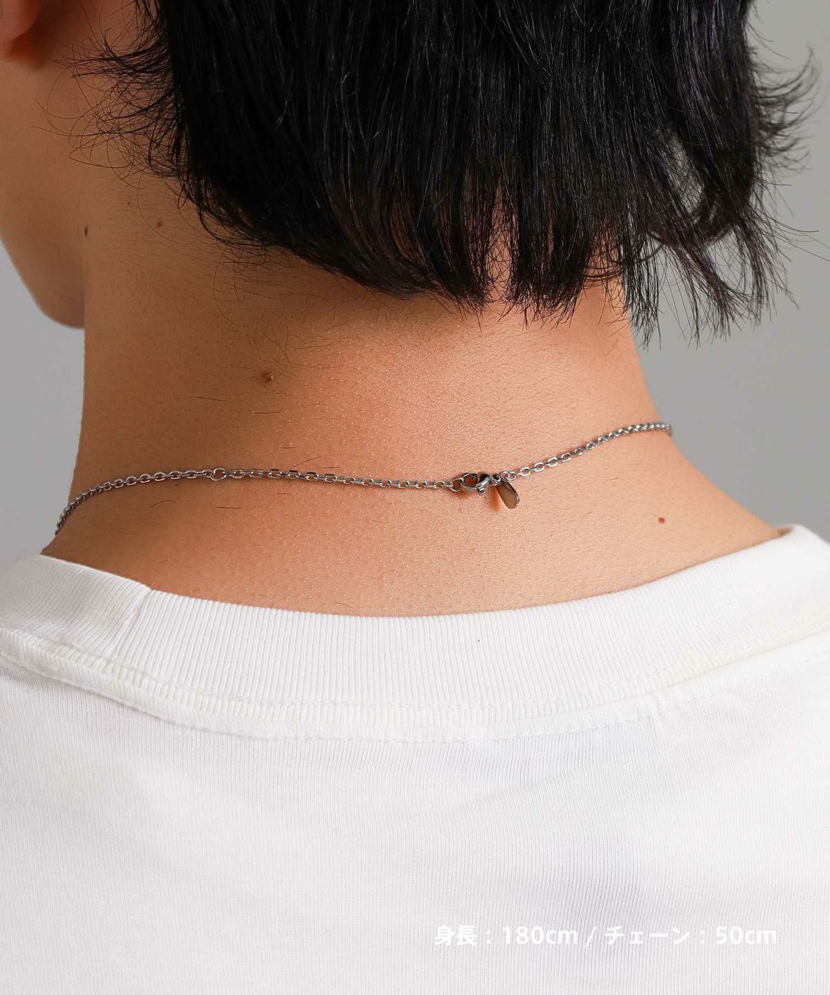 【WEB限定】トライネックレス/サンドプレート/シルバー×ブラック/サージカルステンレス316L（金属アレルギー対応）