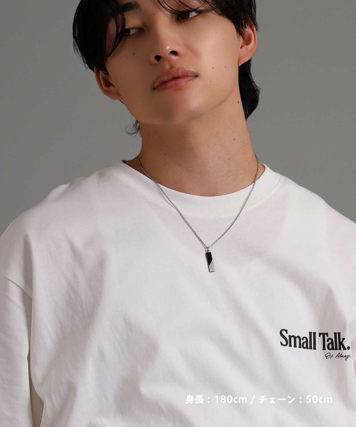 【WEB限定】トライネックレス/サンドプレート/シルバー×ブラック/サージカルステンレス316L（金属アレルギー対応）