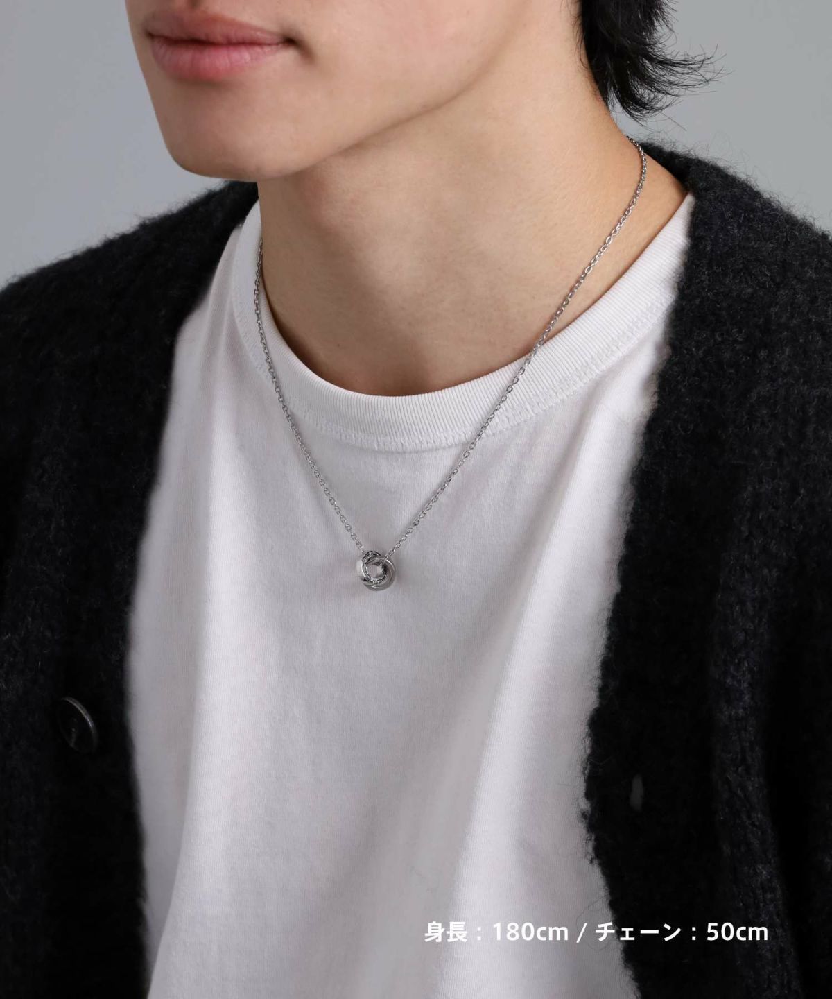 【WEB限定】ハワイアンダブルリングネックレス/サージカルステンレス316L（金属アレルギー対応）