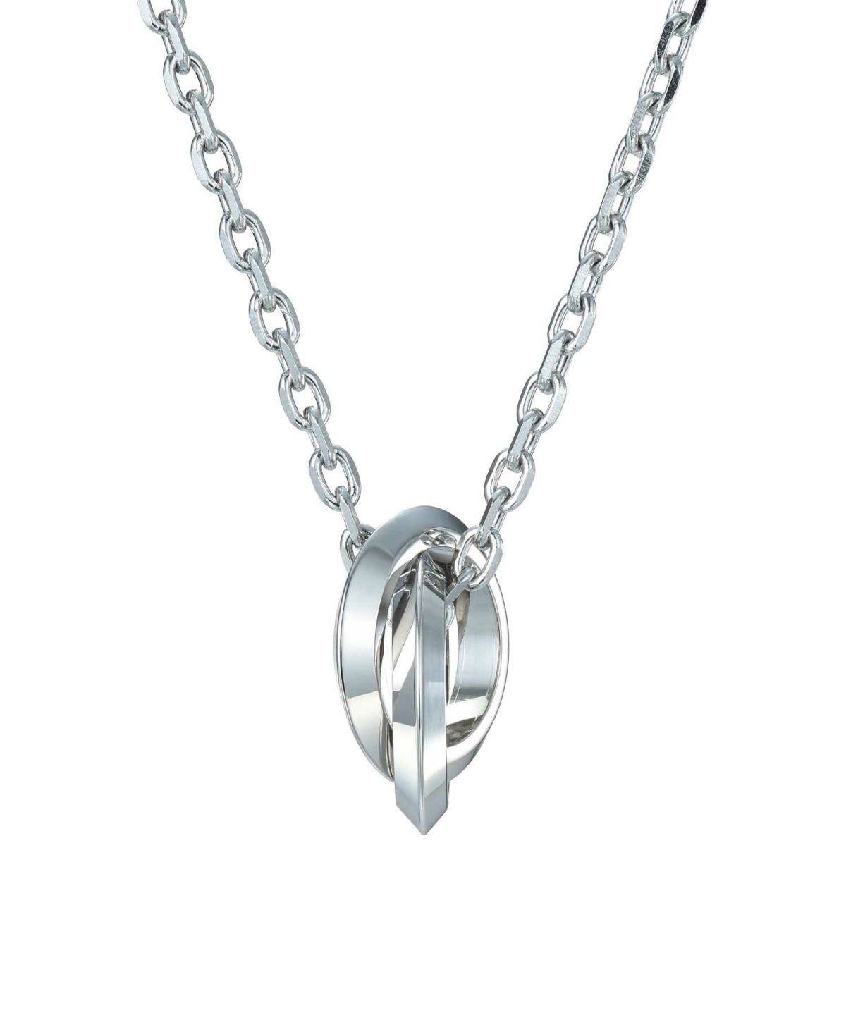 【WEB限定】エッジダブルリングネックレス/シルバー/サージカルステンレス316L（金属アレルギー対応）