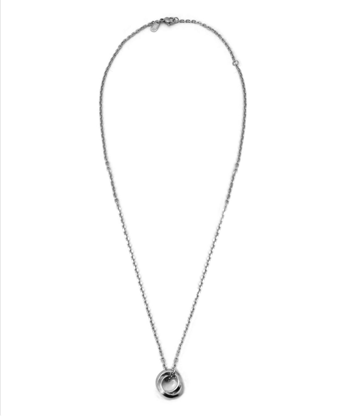 【WEB限定】エッジダブルリングネックレス/シルバー/サージカルステンレス316L（金属アレルギー対応）