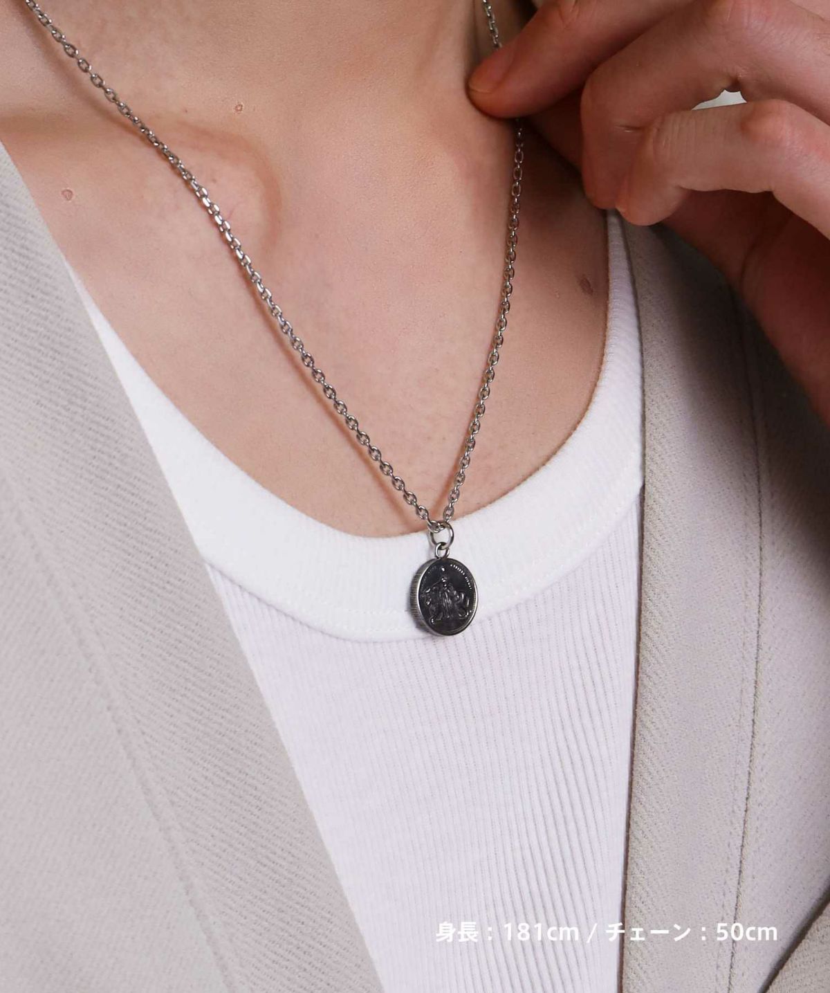 【WEB限定】ウナ＆ライオンコインネックレス/サージカルステンレス316L（金属アレルギー対応）