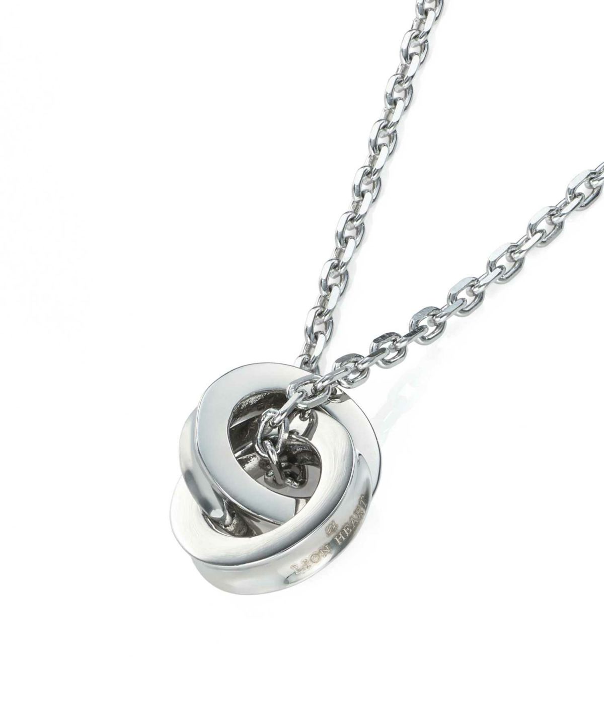 【WEB限定】リバースラウンドダブルリングネックレス/サージカルステンレス316L（金属アレルギー対応）