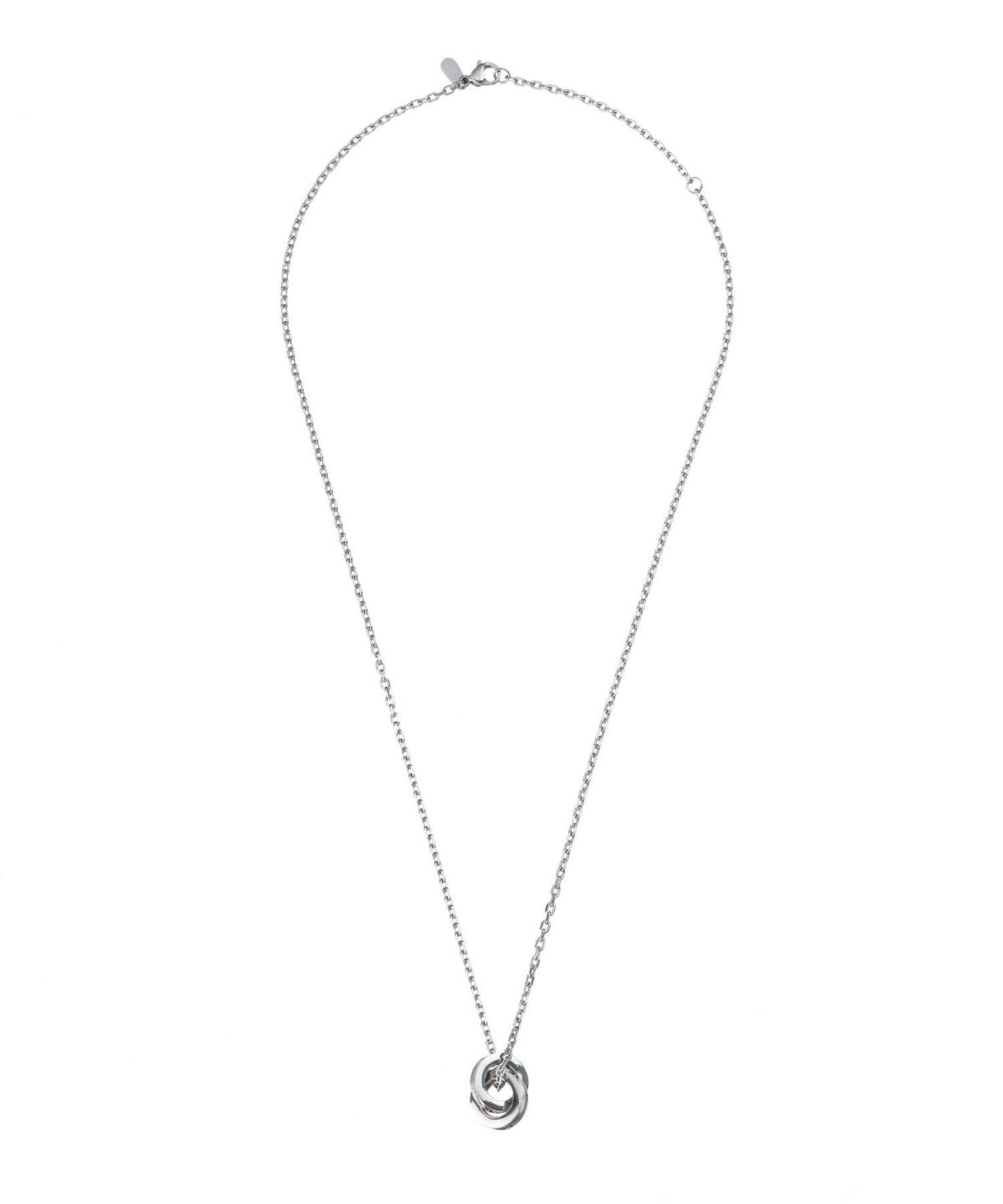 【WEB限定】リバースラウンドダブルリングネックレス/サージカルステンレス316L（金属アレルギー対応）