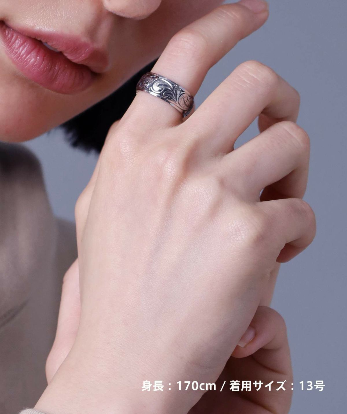 【限定展開】ワイドハワイアンリング/シルバー/サージカルステンレス316L（金属アレルギー対応）