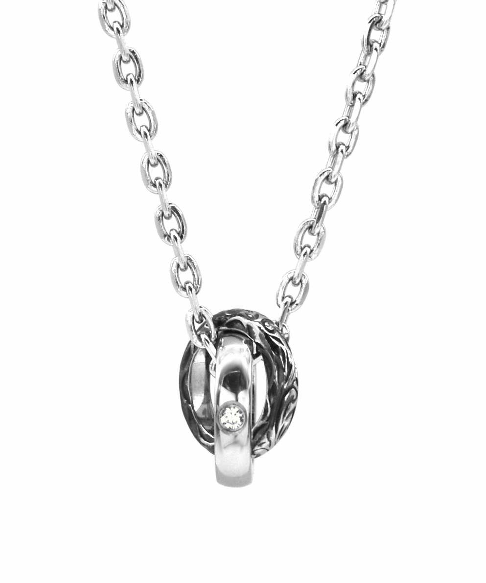 【限定展開】ナチュラルハワイアンダブルリングネックレス/サージカルステンレス316L（金属アレルギー対応）