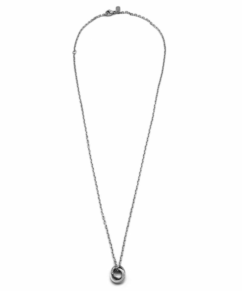 【限定展開】ナチュラルハワイアンダブルリングネックレス/サージカルステンレス316L（金属アレルギー対応）