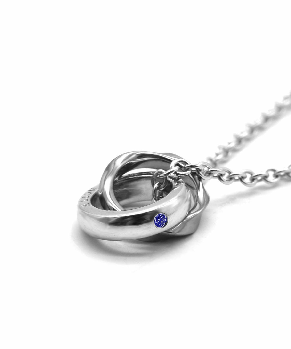 バースウェーブダブルリングネックレス/12月/シルバー925