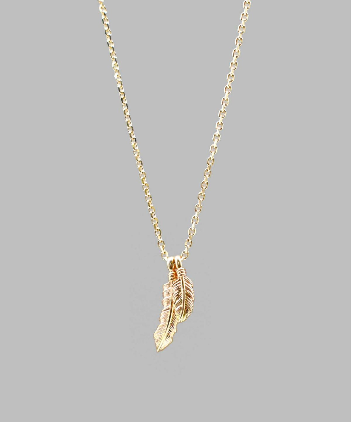 ツインフェザープチネックレス/K10ゴールド