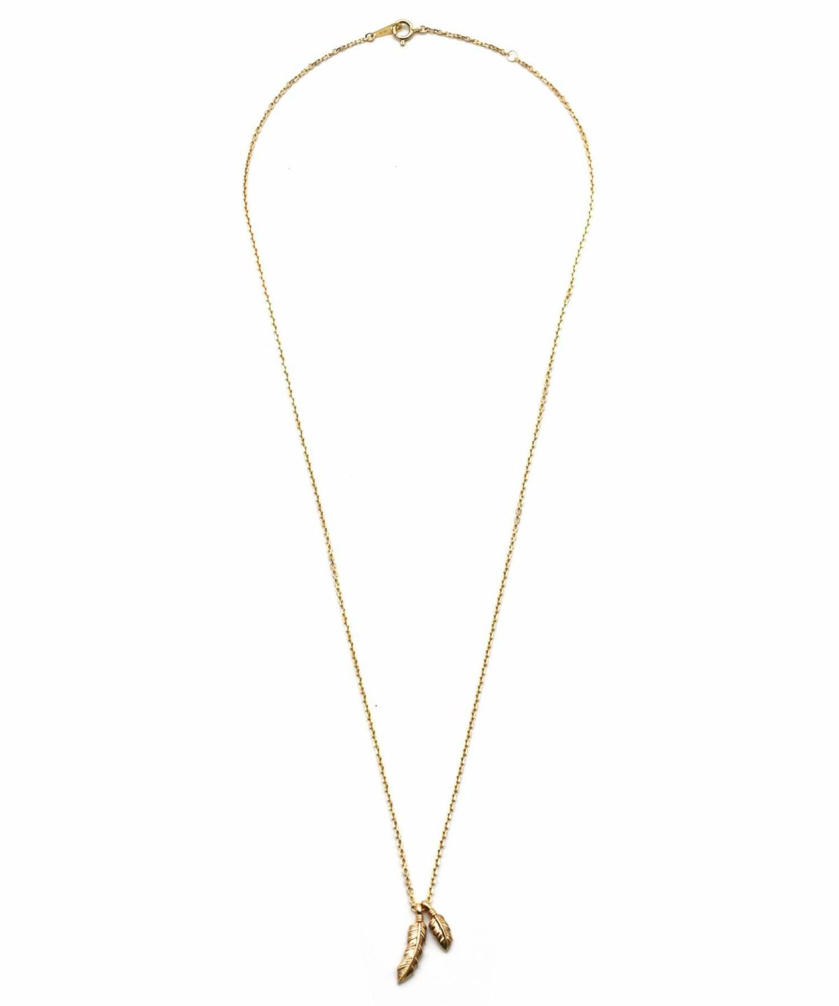 ツインフェザープチネックレス/K10ゴールド