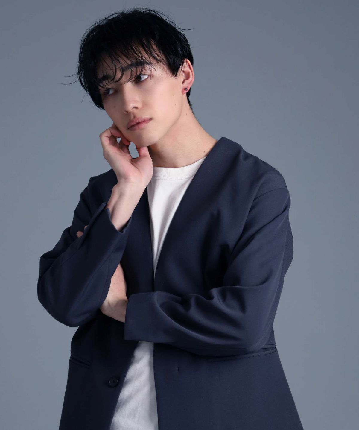 ブラックダイヤモンドピアス/Lサイズ/K18ゴールド