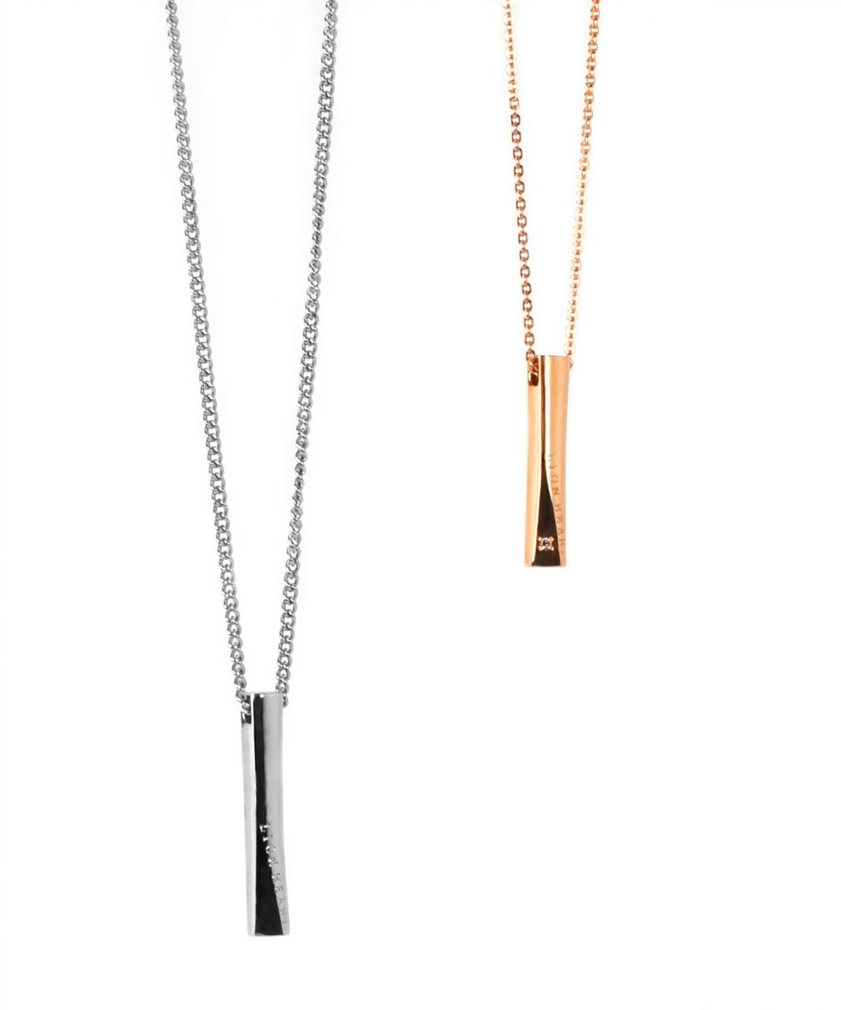 プリズムペアネックレス/ダイヤモンド&サージカルステンレス316L