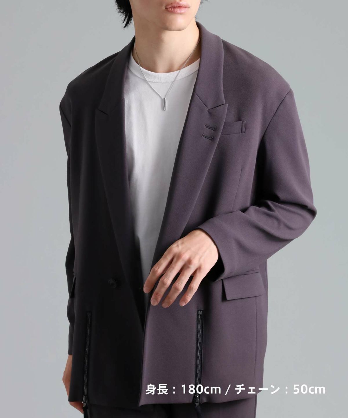 プリズムペアネックレス/ダイヤモンド&サージカルステンレス316L