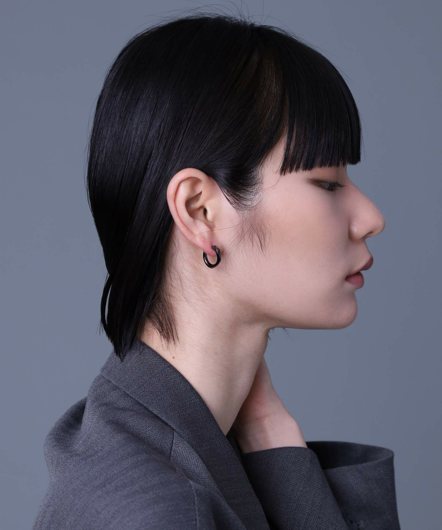 直営店舗限定】クロッシングピアス/シティポップ/ブラック/シルバー925