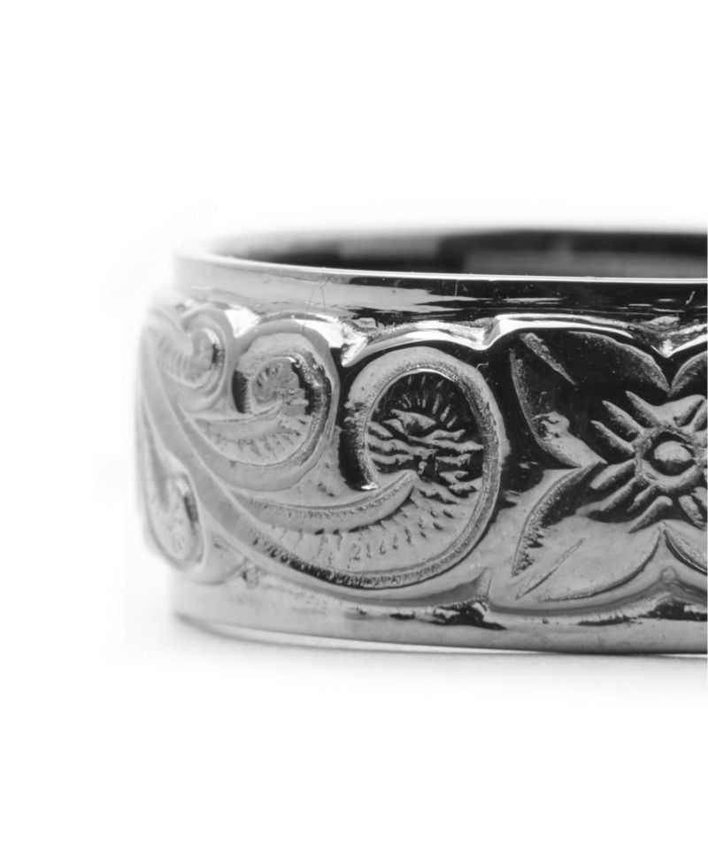 【限定展開】ワイドハワイアンリング/ライトブラック/サージカルステンレス316L（金属アレルギー対応）