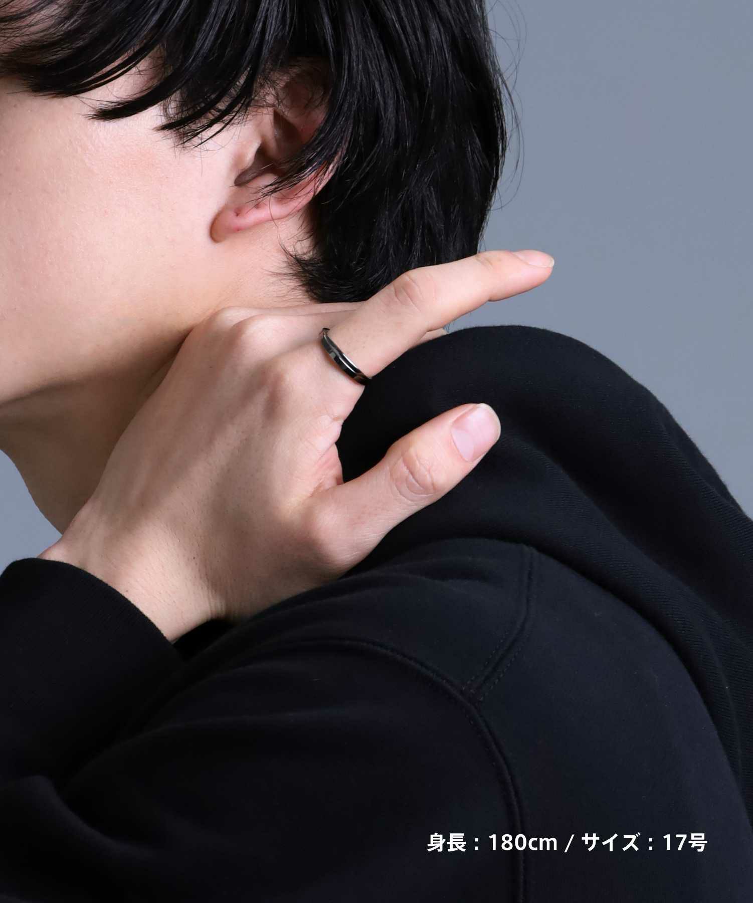 限定展開】“LH-1”クロスデザインリング（ライトブラック）/サージカル