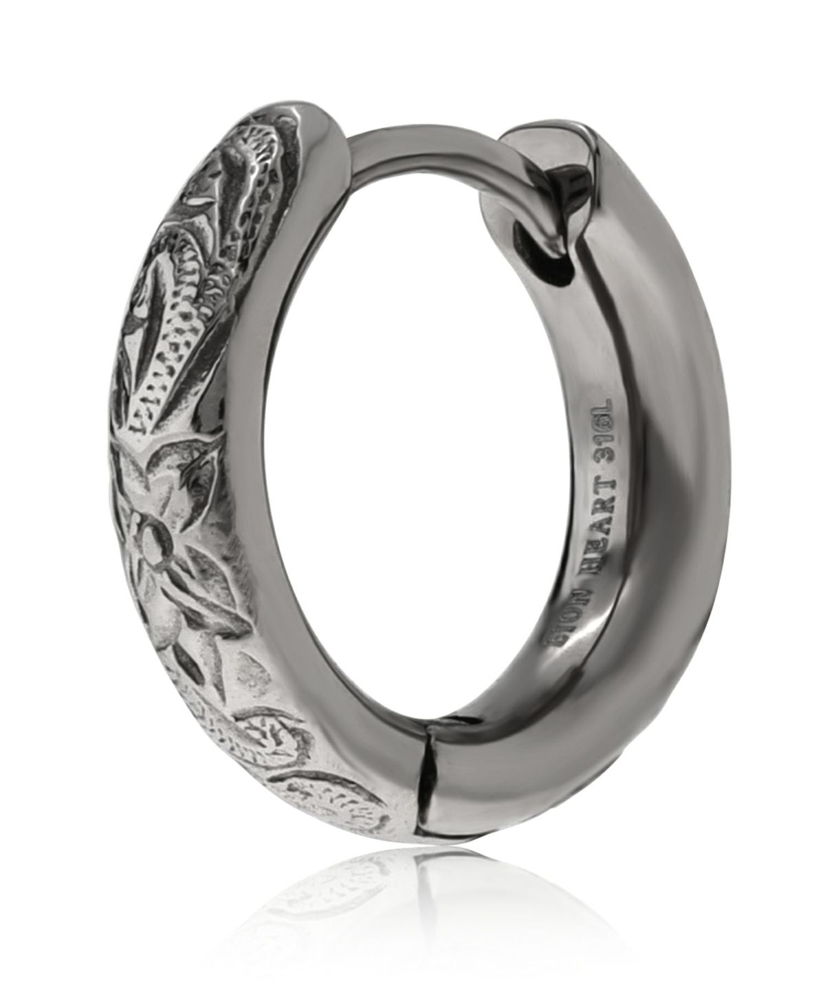 【WEB限定】ハワイアンフープピアス/甲丸/ライトブラック/サージカルステンレス316L（金属アレルギー対応）