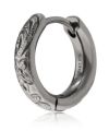 【WEB限定】ハワイアンフープピアス/甲丸/ライトブラック/サージカルステンレス316L（金属アレルギー対応）