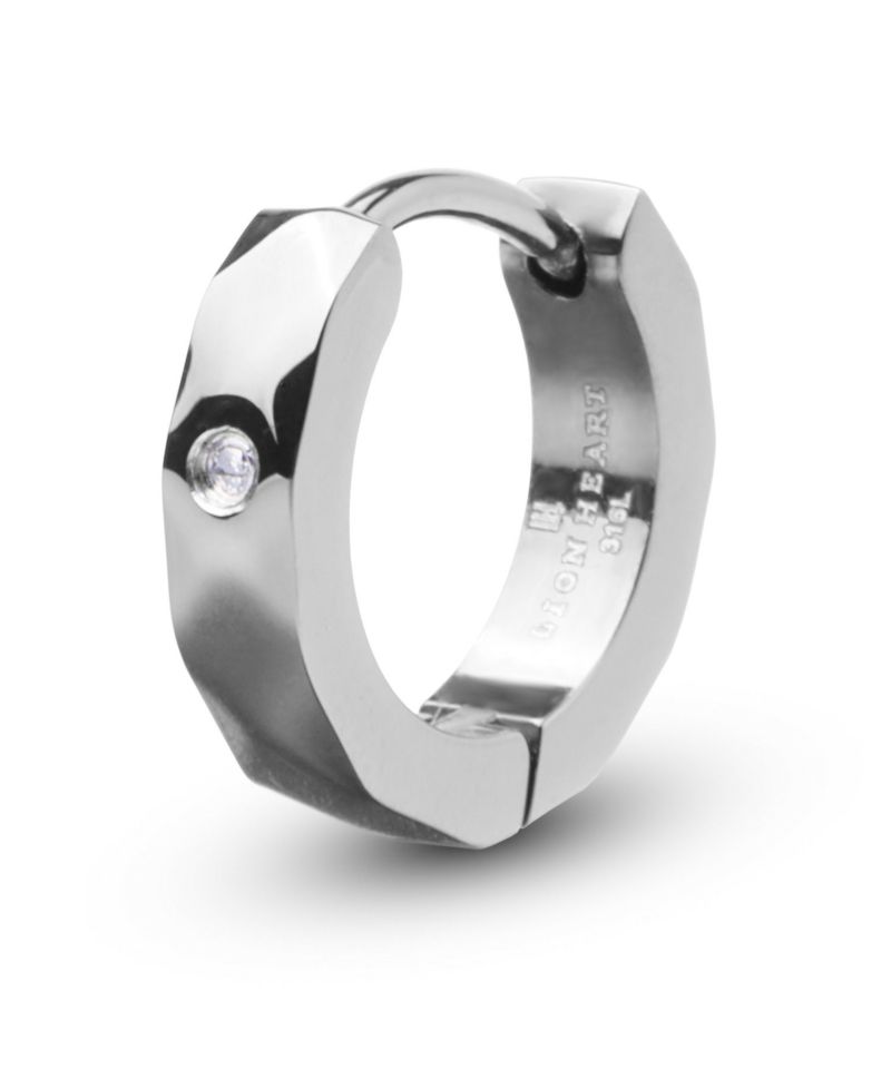 【WEB限定】カッティングフープピアス/ダイヤモンド/シルバー/サージカルステンレス316L（金属アレルギー対応）