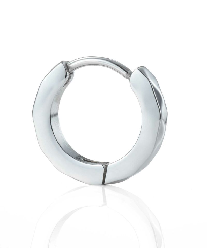 【WEB限定】カッティングフープピアス/ダイヤモンド/シルバー/サージカルステンレス316L（金属アレルギー対応）