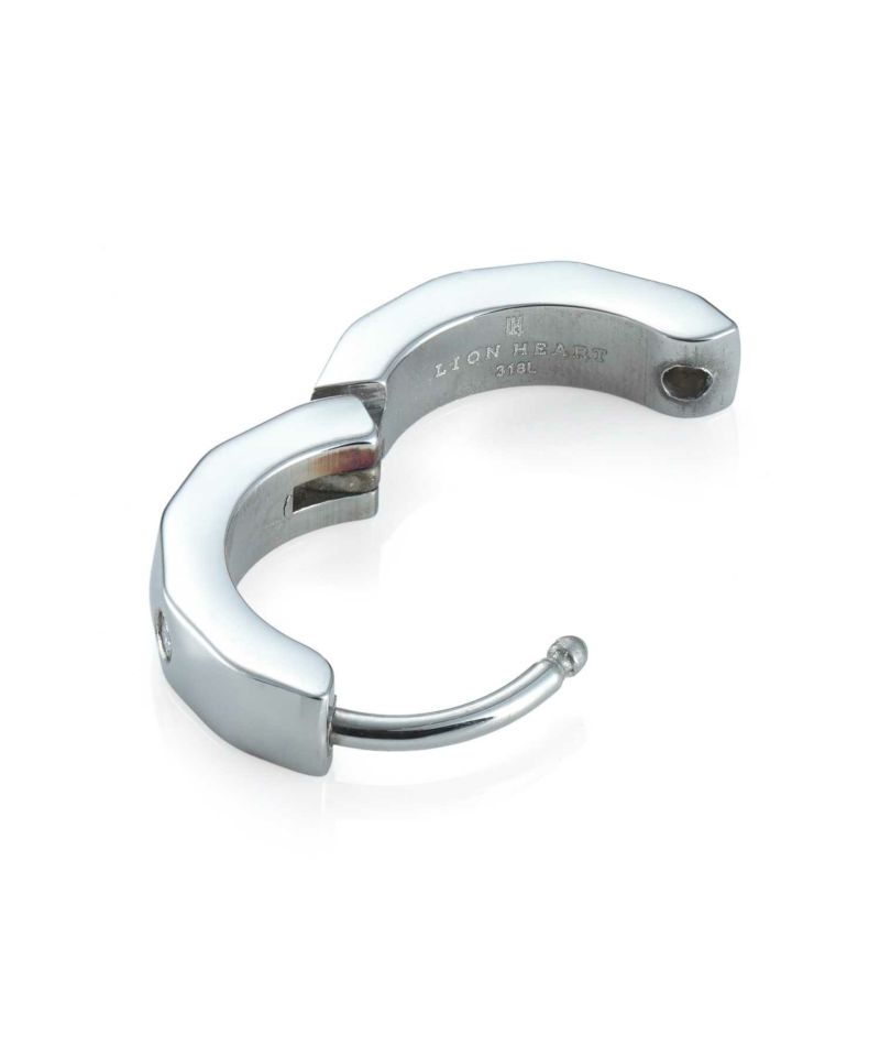 【WEB限定】カッティングフープピアス/ダイヤモンド/シルバー/サージカルステンレス316L（金属アレルギー対応）