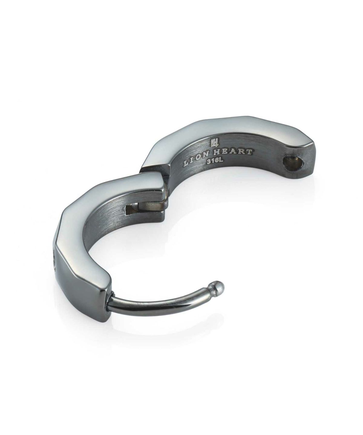 【WEB限定】カッティングフープピアス/ダイヤモンド/ライトブラック/サージカルステンレス316L（金属アレルギー対応）