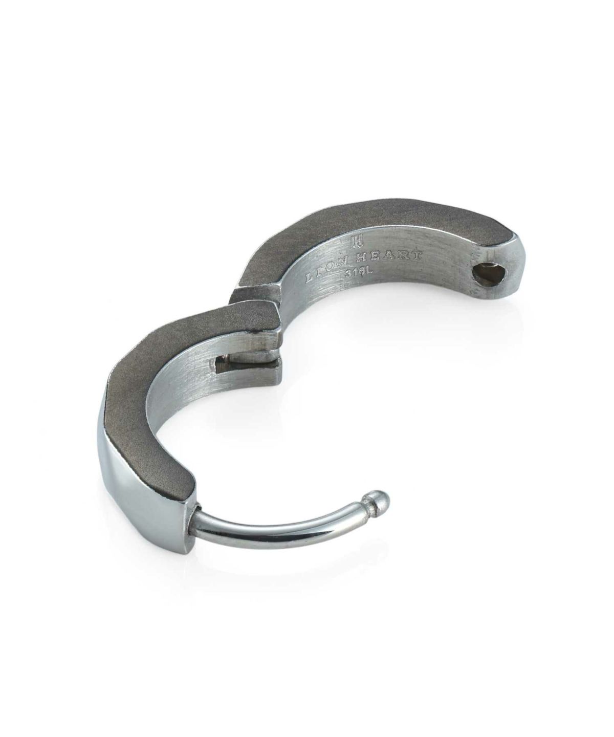 【WEB限定】カッティングフープピアス/シルバー×ブラック（サイドマットブラック）/サージカルステンレス316L（金属アレルギー対応）