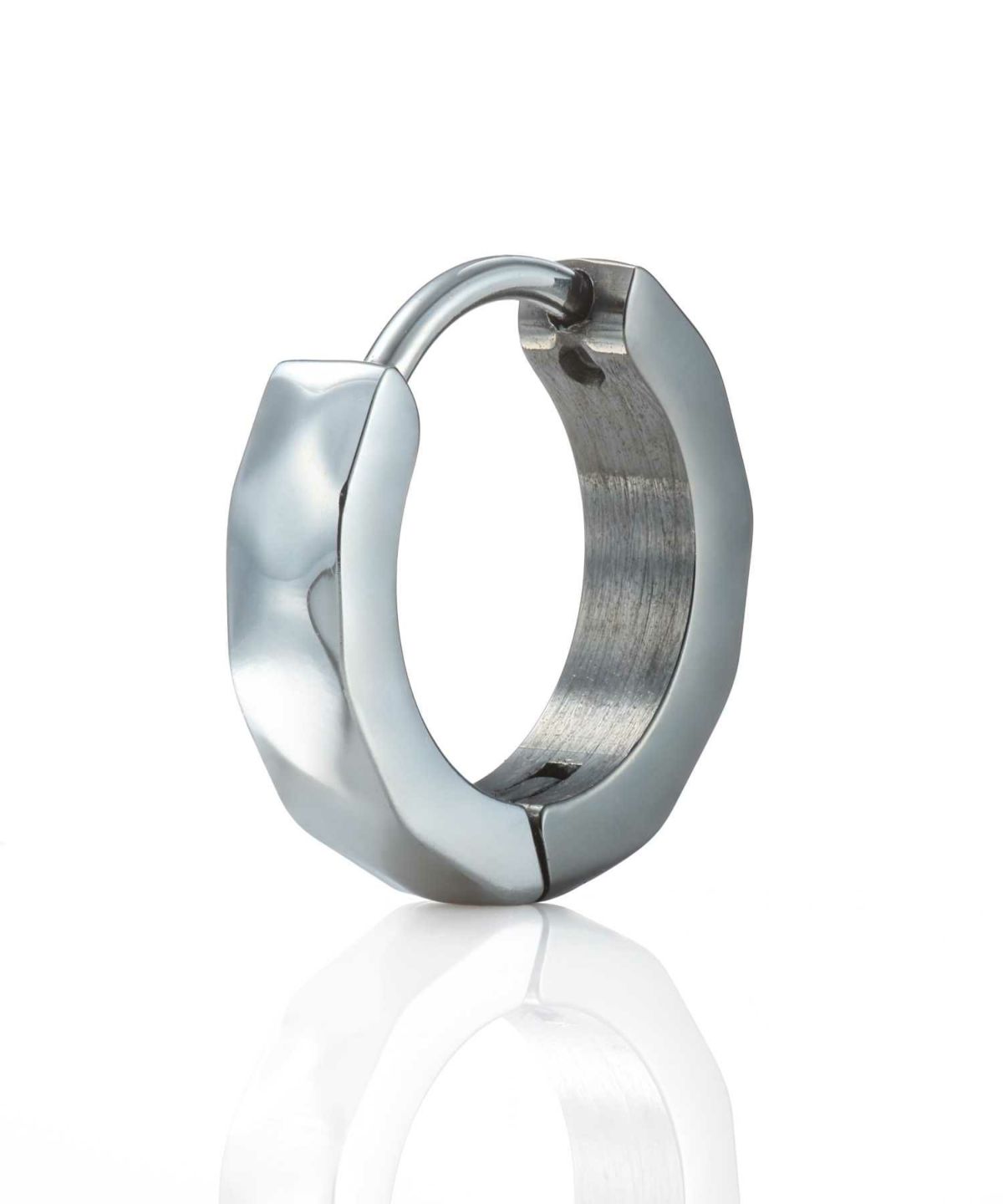 【WEB限定】カッティングフープピアス/ライトブラック×シルバー（ミックスカラー）/サージカルステンレス316L（金属アレルギー対応）