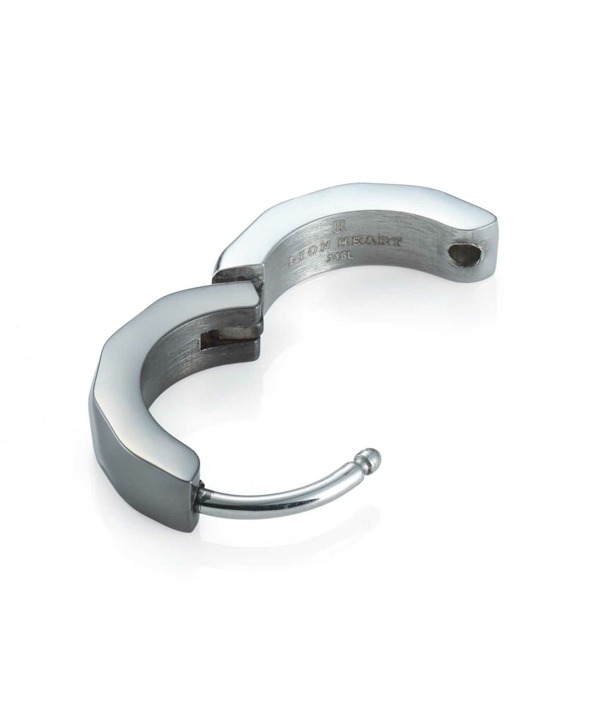 【WEB限定】カッティングフープピアス/ライトブラック×シルバー（ミックスカラー）/サージカルステンレス316L（金属アレルギー対応）