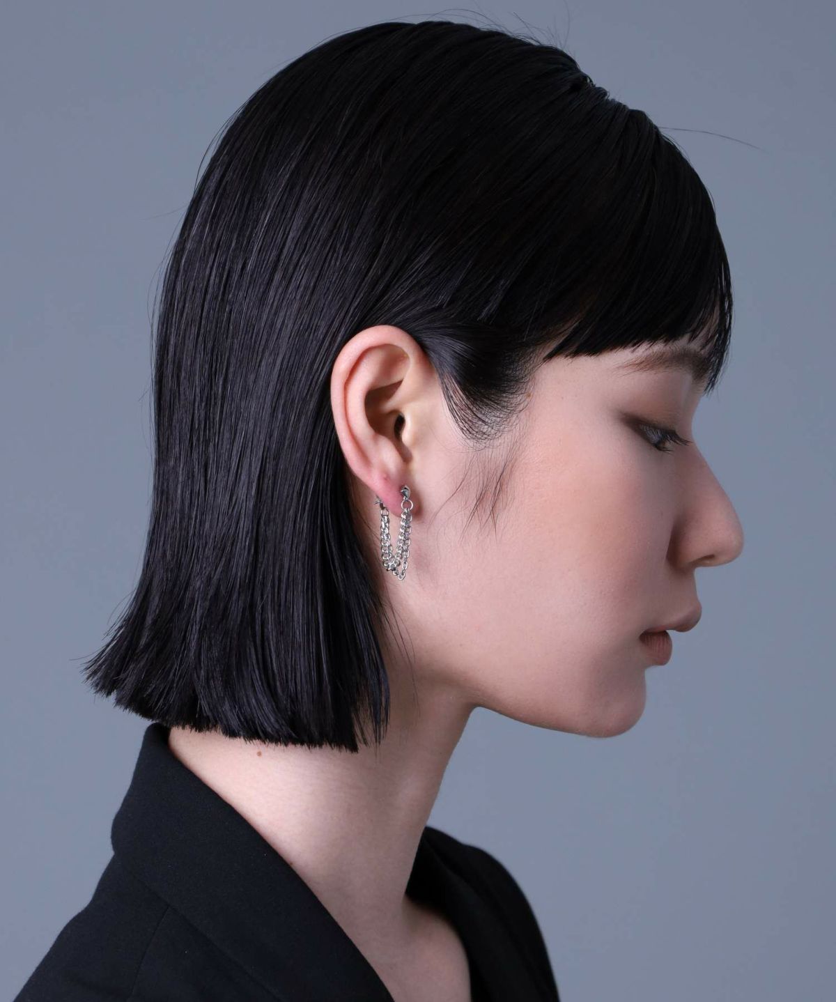 【WEB限定】チェーンドロップスタッズピアス/サージカルステンレス316L