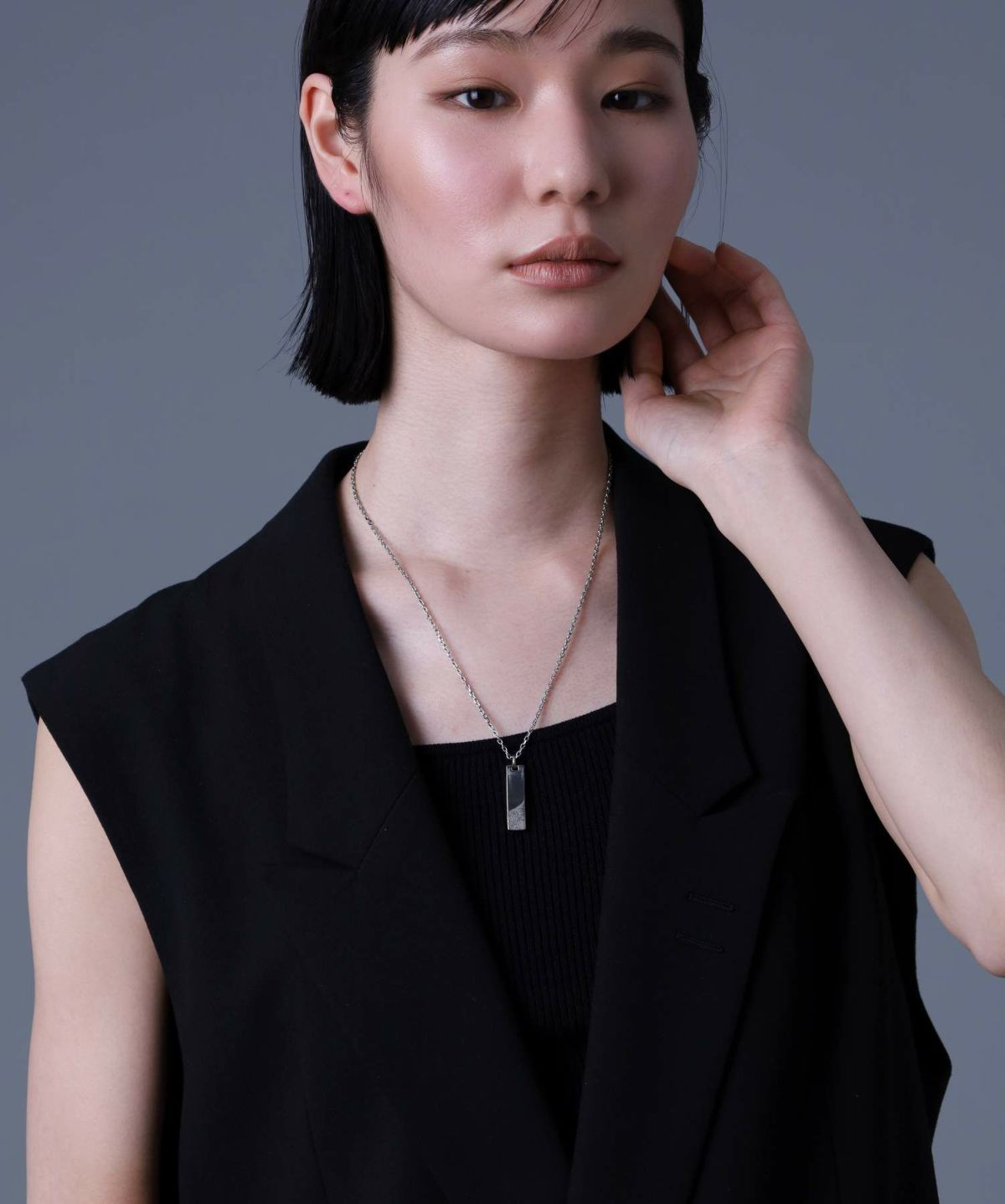 【WEB限定】“SAND”ワイドプレートネックレス/サージカルステンレス316L