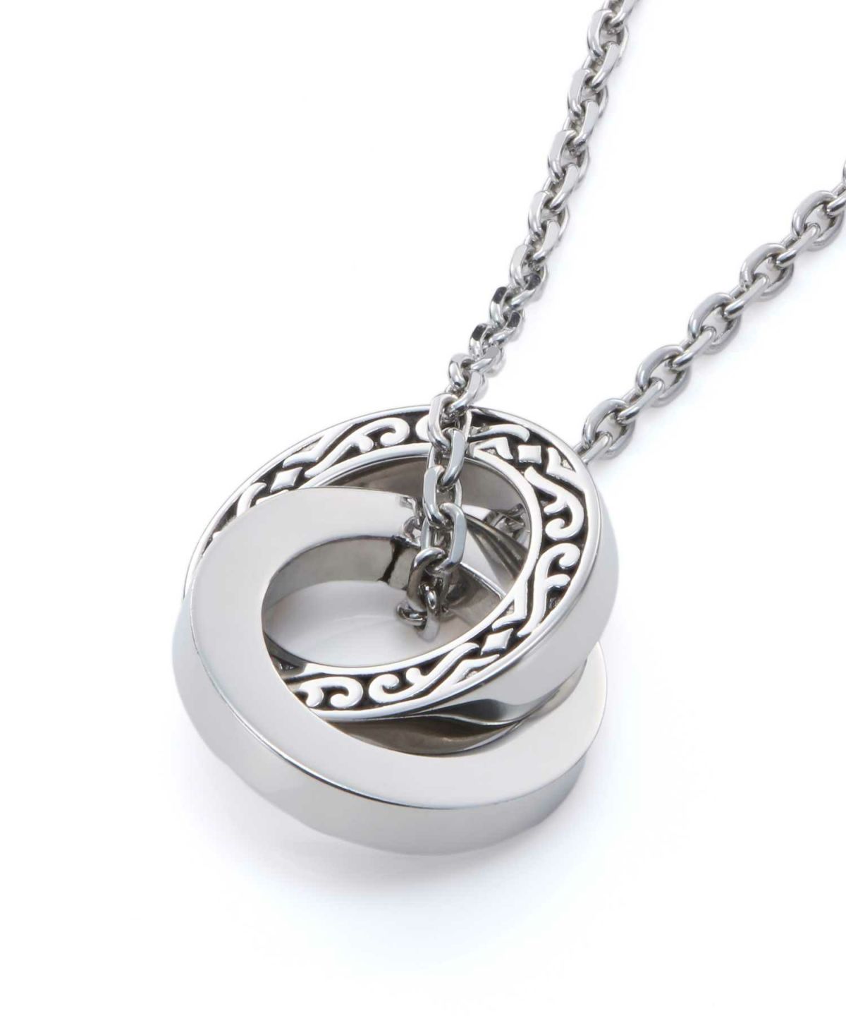 【WEB限定】ワイドタテガミダブルリングネックレス/サージカルステンレス316L（金属アレルギー対応）