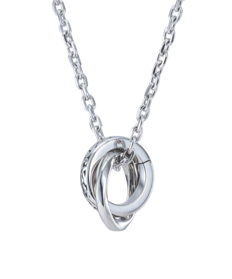 【WEB限定】ラウンドタテガミダブルリングネックレス/サージカルステンレス316L（金属アレルギー対応）