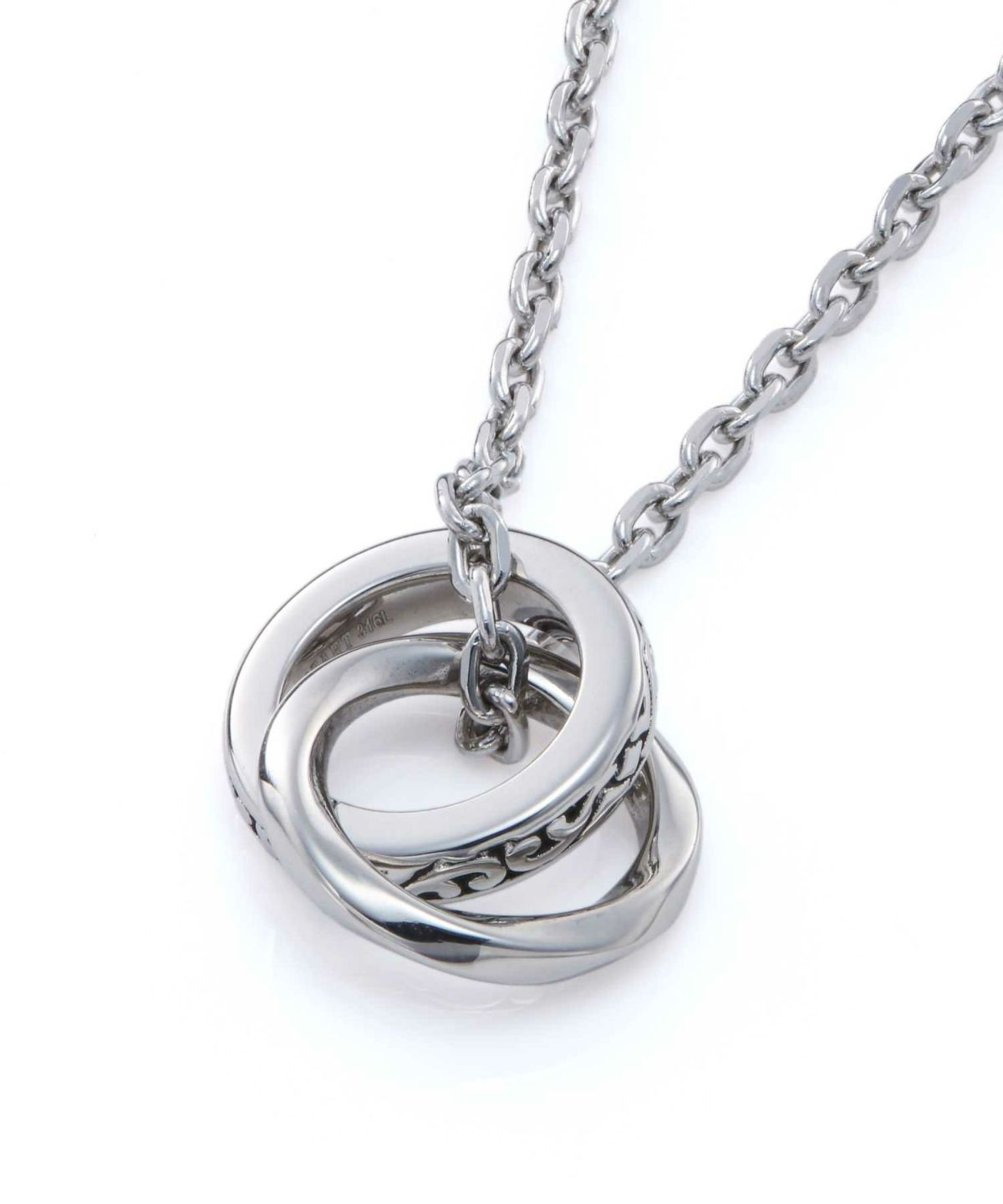 【WEB限定】ラウンドタテガミダブルリングネックレス/サージカルステンレス316L（金属アレルギー対応）