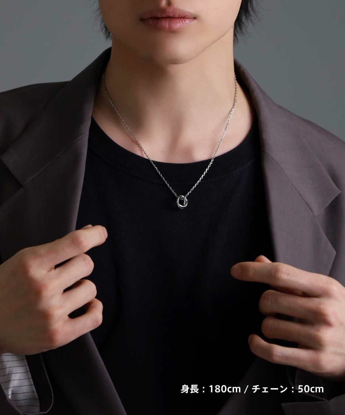 【WEB限定】ラウンドタテガミダブルリングネックレス/サージカルステンレス316L（金属アレルギー対応）