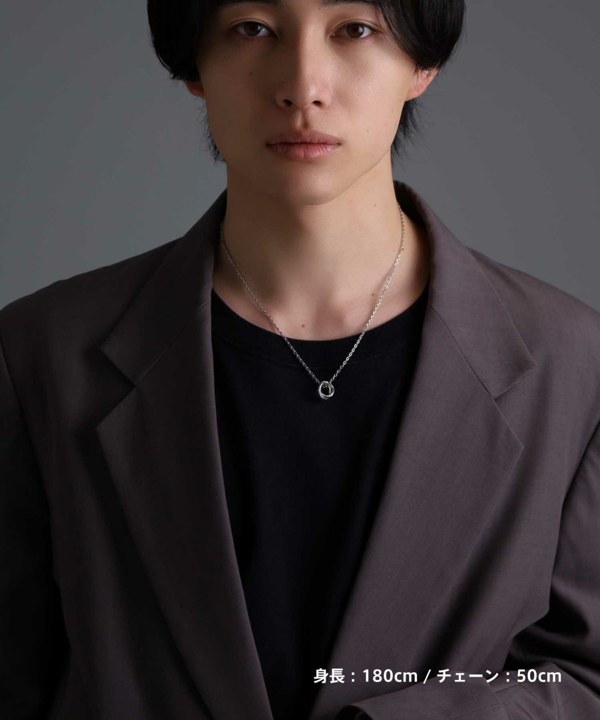 【WEB限定】ラウンドタテガミダブルリングネックレス/サージカルステンレス316L（金属アレルギー対応）