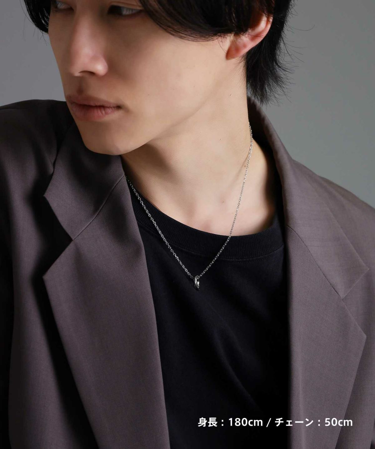 【WEB限定】ラウンドタテガミダブルリングネックレス/サージカルステンレス316L（金属アレルギー対応）