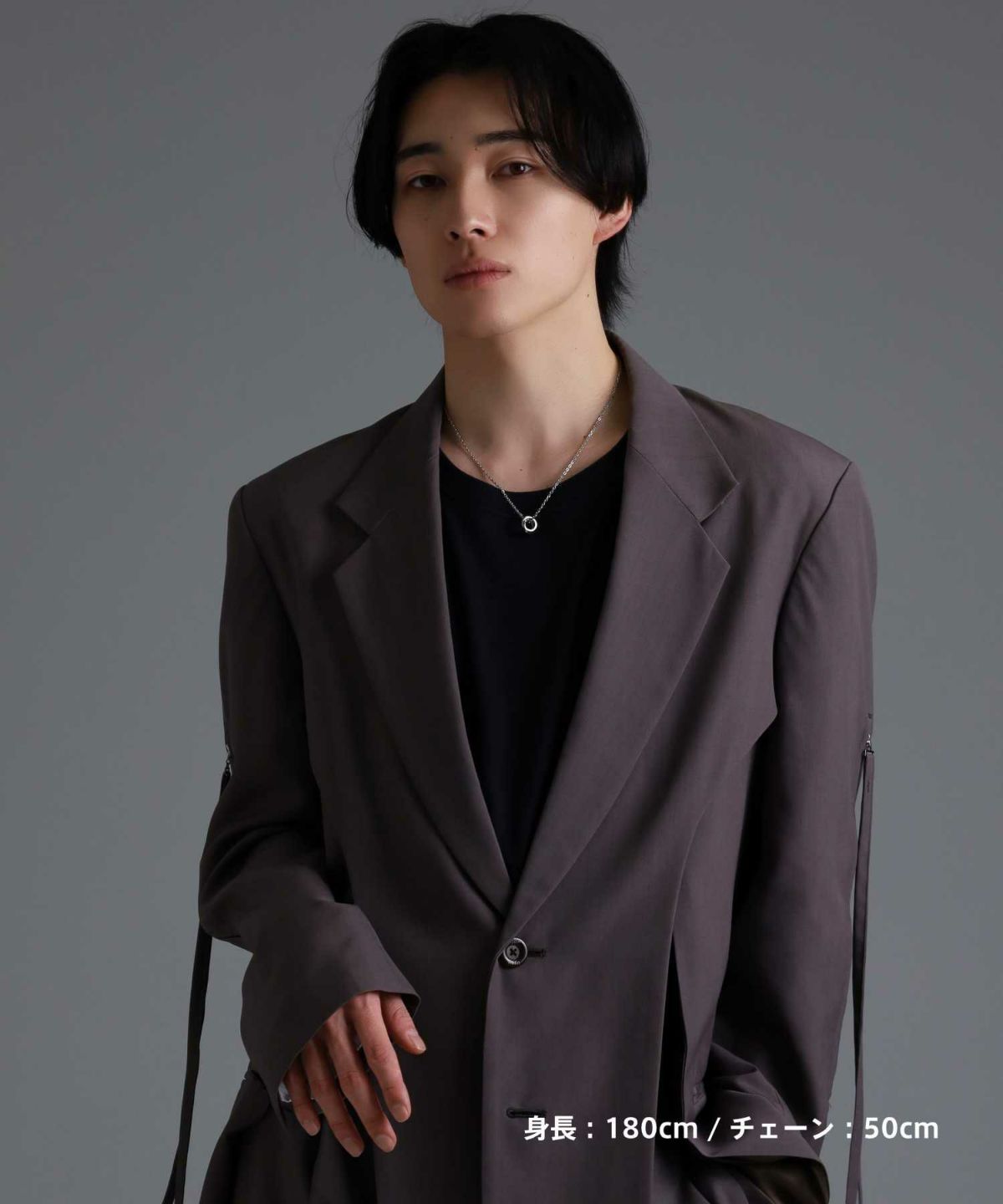 【WEB限定】ラウンドタテガミダブルリングネックレス/サージカルステンレス316L（金属アレルギー対応）