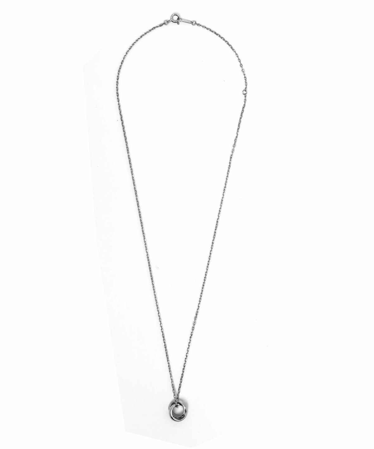 ダブルリングネックレス/ツイストテクスチャー/シルバー925