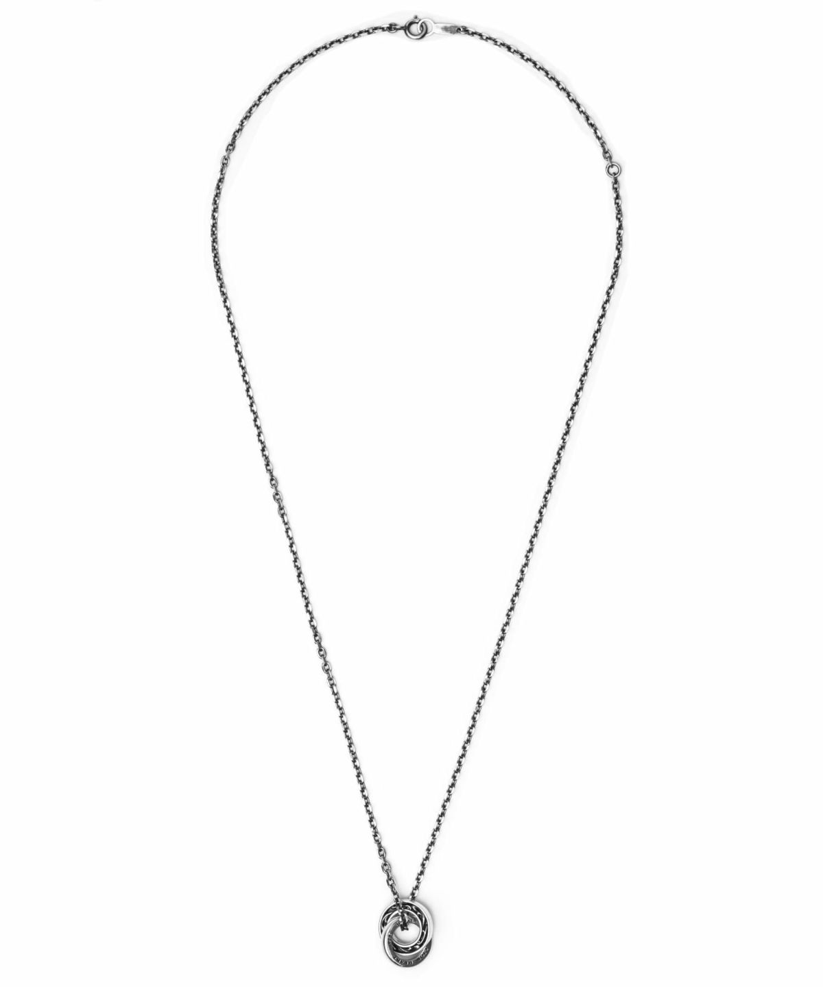 サイドタテガミダブルリングネックレス/シルバー925