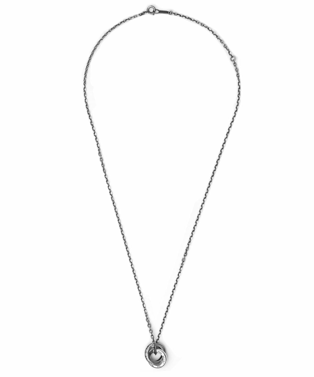 ゴーティーシャインダブルリングネックレス/シルバー925