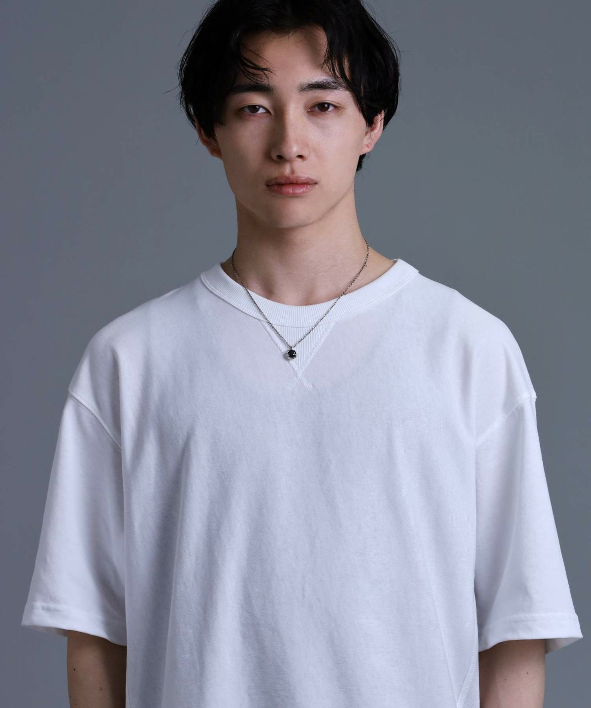 タテガミサイドシルバーネックレス/ブラックジルコニア/シルバー925