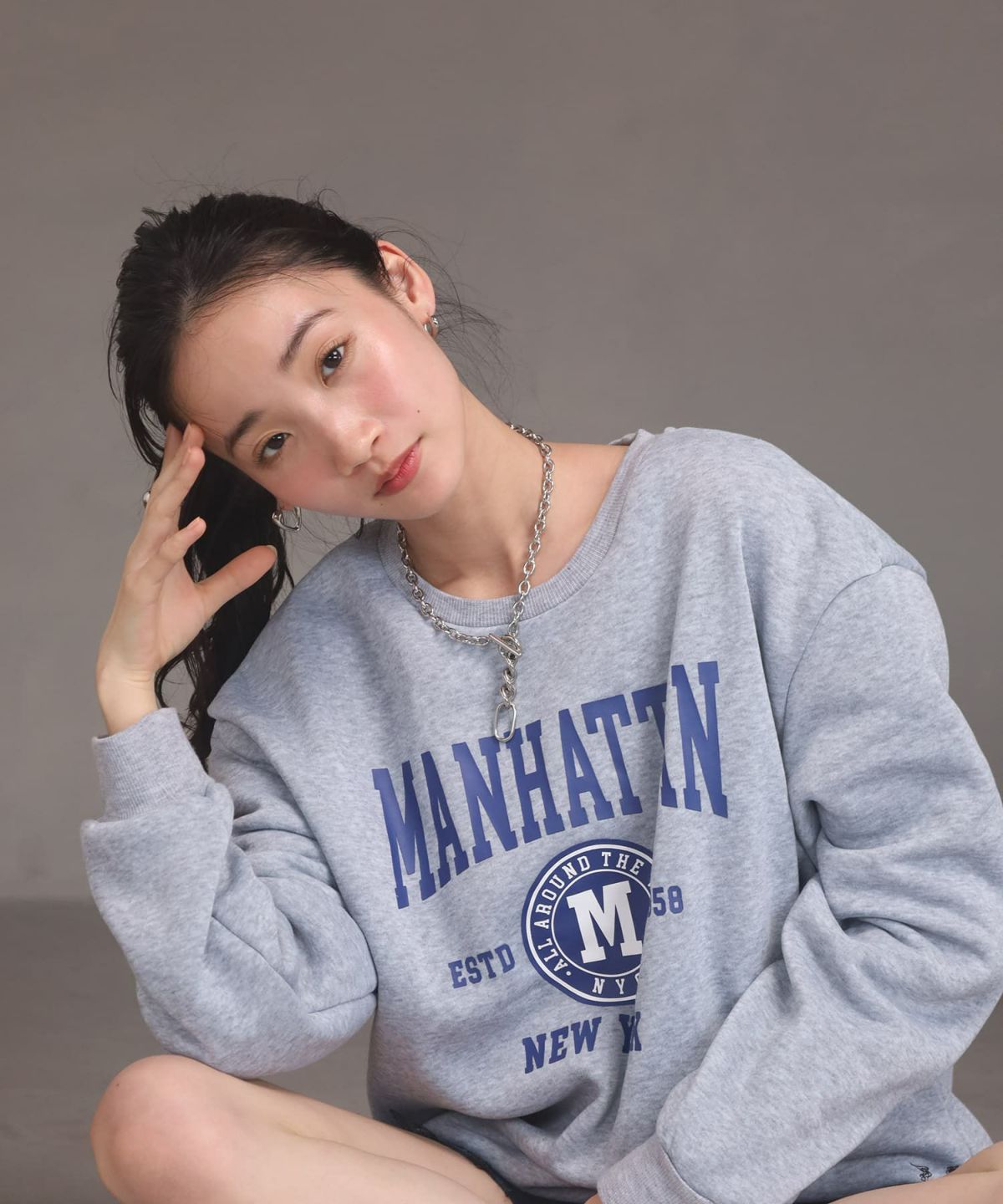 LHME（エルエイチエムイー） > “Moment”ボリュームY字ミックスチェーンネックレス/シルバー/サージカルステンレス316L（金属アレルギー対応）