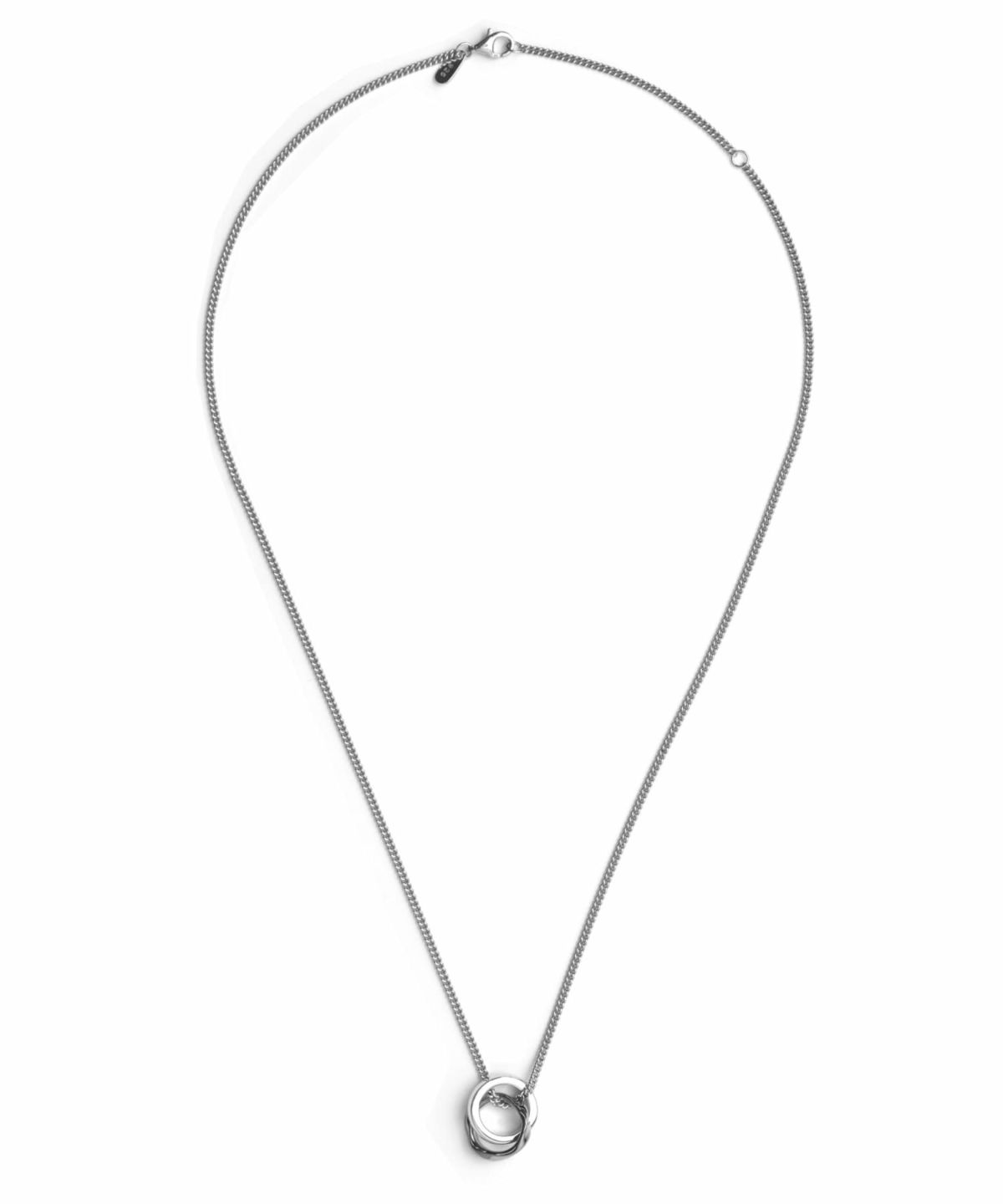 ラージウェーブダブルリングネックレス/シルバー×ライトブラック/喜平チェーン/シルバー925