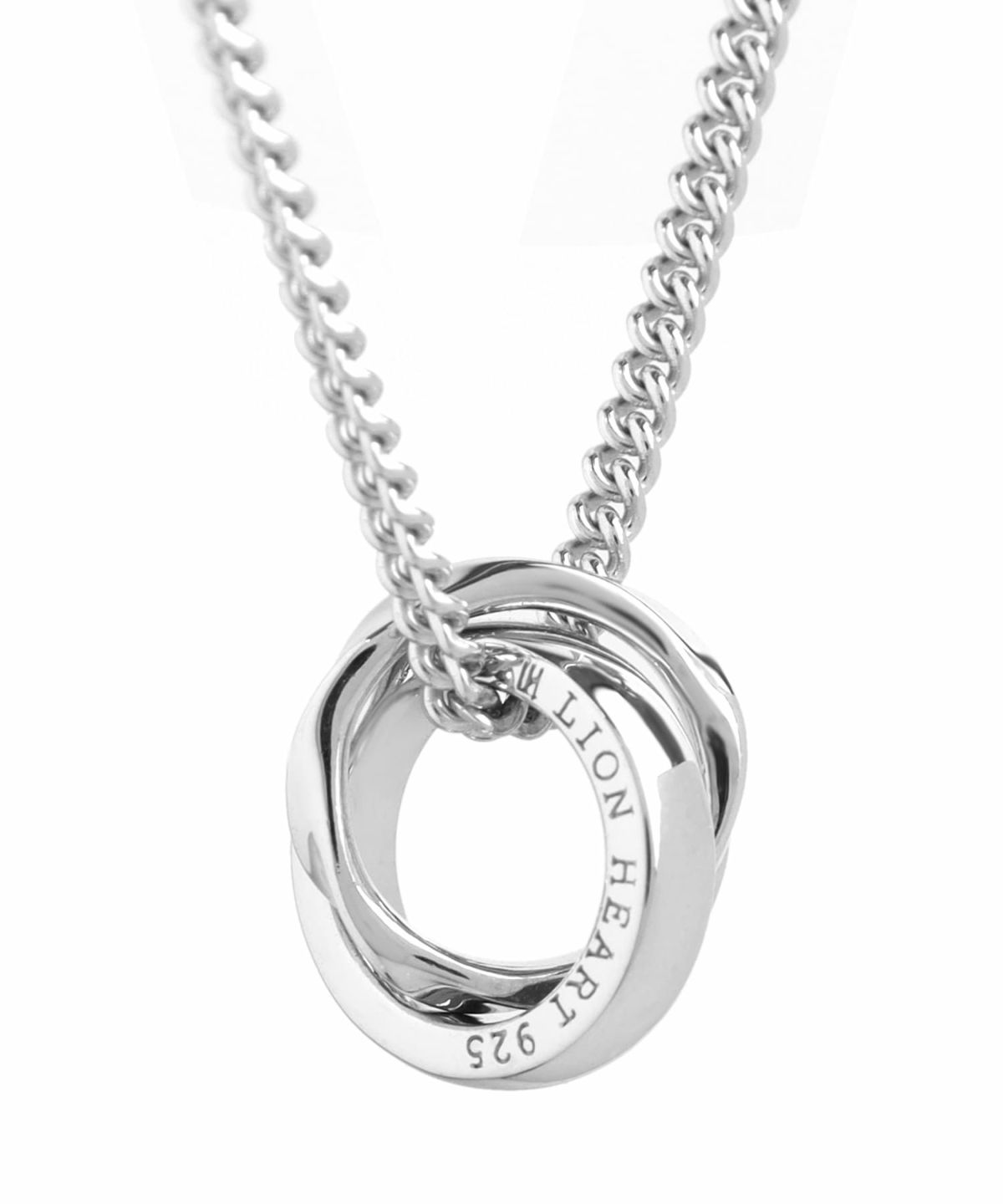 ウェーブダブルリングネックレス/シルバー/喜平チェーン/シルバー925