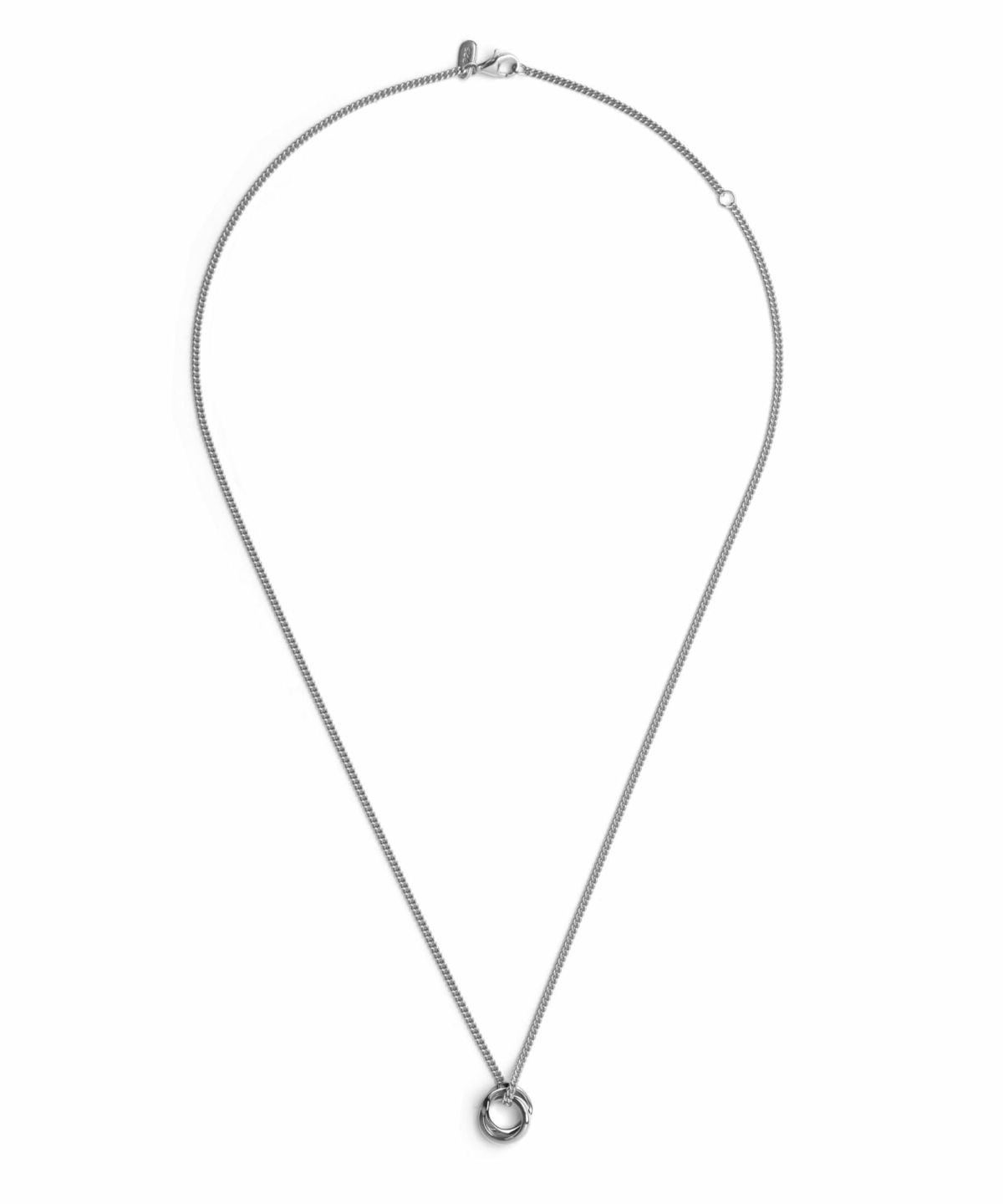 ウェーブダブルリングネックレス/シルバー×ライトブラック/喜平チェーン/シルバー925