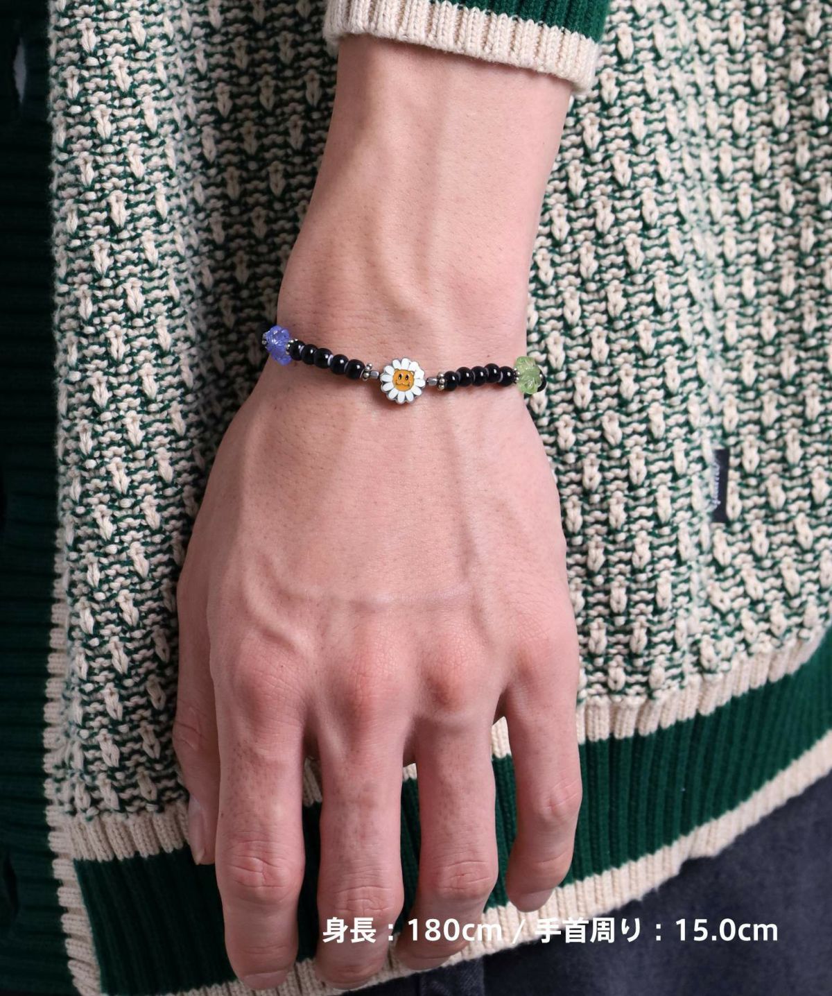 フラワーLEOブレスレット/ブラックカラー